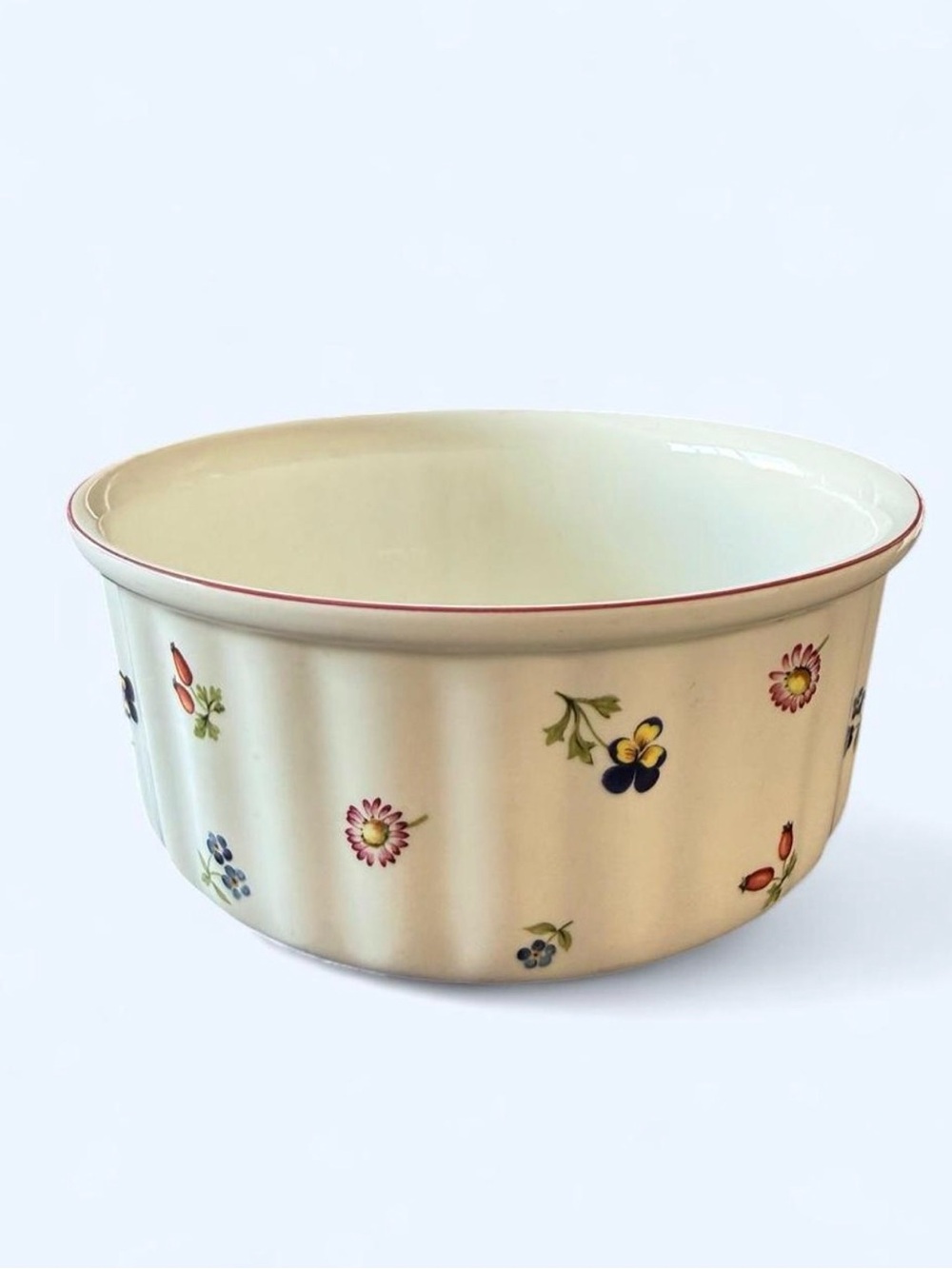 Villeroy & Boch Petite Fleur 8” Ceramic Baking Dish Soufflé Casserole EUC
